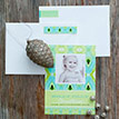 Ikat Christmas Tree - Aqua & Green Printable Photo Holiday Card